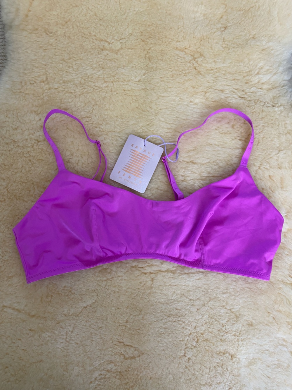 NWT Savage X Fenty Bralette Seamless Bright Pink Magenta Size Medium